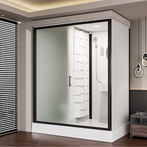 All-in-One Luxury Aluminum <b>Frame</b> Sliding Straight Bathroom Pod with Bathtub & Smart Toilet for Home Apartment and Hotel - Product Image 5