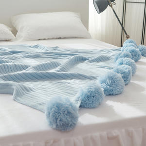 Bola de <span class=keywords><strong>lana</strong></span> de punto de ganchillo Ins, <span class=keywords><strong>manta</strong></span> nórdica de algodón puro <span class=keywords><strong>para</strong></span> sofá, moldura <span class=keywords><strong>para</strong></span> cama de siesta - Product Image 2