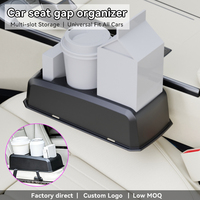 Boîte de rangement universelle pour l'espace entre les sièges de voiture, porte-gobelet, organisateur multifonction pour console centrale, téléphone, clés, articles divers, compatible avec la plupart des berlines, noir