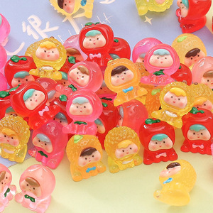 Mini figurines de fruits 3D rouge vif en résine époxy à personnaliser, accessoires de bijoux DIY pour enfants, porte-clés cadeau - Product Image 1