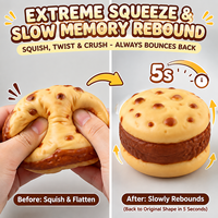 Nouveauté 2026 : Jouet Squishy Réaliste Biscuit aux Pépites de Chocolat, à Remontée Lente, en TPR, Biscuit Sandwich à Presser, Anti-Stress et Fidget Toy