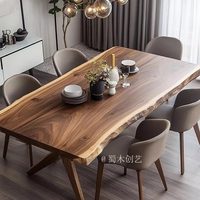 Table à manger en noyer d'Amérique du Sud, mobilier de maison moderne et simple, multifonctionnelle, en bois massif, grande taille, pour salle à manger et salons
