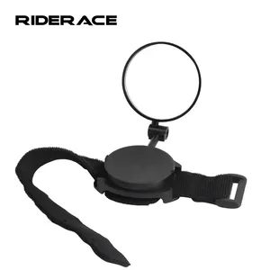 Riderace kaca spion sepeda MTB, peralatan cermin tampilan belakang pit dapat disesuaikan berputar 360 derajat dengan gelang