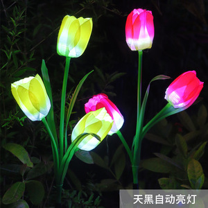 Luces Solares de Jardín con Forma de Tulipán, Lámpara de Paisaje Exterior Impermeable para Patio, Jardín, Césped, Villa - Product Image 3
