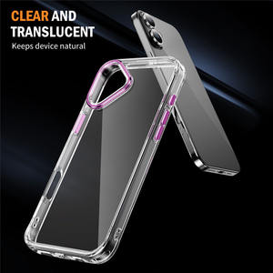Funda Protectora de Lente de Cámara Metálica, Antigolpes, Híbrida de TPU Suave y PC Rígido, Transparente, para <span class=keywords><strong>iPhone</strong></span> 17, 16 Plus, 15, 14, 13, <span class=keywords><strong>12</strong></span> - Product Image 6
