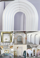 BK-150 Tendance : Ensemble de 5 panneaux décoratifs en PVC pour arche de toile de fond de mariage 5D, blancs et carrés, pour événements, fêtes et accessoires de scène