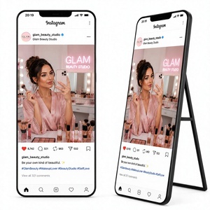 Specchio a Figura Intera Personalizzato a Forma di Smartphone Gigante, <span class=keywords><strong>Design</strong></span> <span class=keywords><strong>Moderno</strong></span> in Lega di Alluminio Ecologica, Certificato IP44, per Cabina Fotografica - Product Image 1
