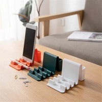 Support de téléphone de bureau multifonctionnel en plastique, supports de caméra ondulés, support de téléphone portable à double usage, support réglable