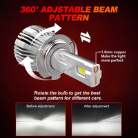 GESLLA Bombillas LED de Alta Potencia de 110W para Faros Delanteros para X5 A4 A3 Matiz H4 H7 12000LM IP68 Impermeables para Automóviles