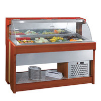 Équipement de réfrigération Buffet 1870mm conteneurs à Double canal comptoir de Bar à salade en bois