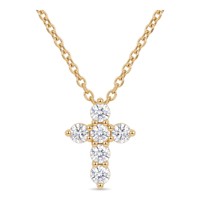 Pendentif croix en argent sterling S925 avec moissanite incrustée 2 mm couleur D VVS plaqué or 18 carats certifié GRA
