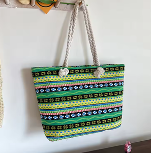 Sac de plage pour femmes en gros, sac fourre-tout en toile écologique pour femmes, sac à main - Product Image 5