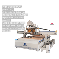 Centre d'usinage CNC pour le bois, routeur de nesting 3 axes avec changeur d'outils automatique pour la fabrication de portes d'armoires 1530 mm