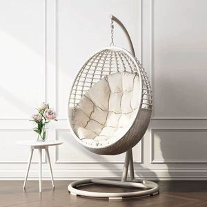 Meubles de jardin SUNWAY en métal et <span class=keywords><strong>rotin</strong></span>, chaise suspendue en forme d'œuf pour balcon extérieur, <span class=keywords><strong>panier</strong></span> nid en osier pour adulte avec support - Product Image 1