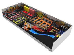 <span class=keywords><strong>Trampoline</strong></span> d'intérieur et commercial pour enfants, personnalisé, grand parc de combinaison, style guerrier road, livraison gratuite - Product Image 4