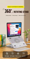 Nouveau support pliable d'usine en gros OEM Plastci pas cher réglable rotation à 360 degrés tablettes de refroidissement pour ordinateur portable support de ventilateur USB
