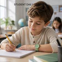 Montre analogique minimaliste pour enfants, bracelet en silicone souple, cadran mignon en forme de cœur, montre-bracelet à quartz pour garçons et filles, cadeau scolaire