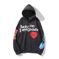 Streetwear personnalisé avec strass 100% coton Sweatshirts à capuche avec impression bouffante 3d lourde en coton pour hommes