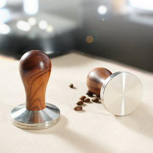 Presse-café en acier inoxydable 304, manche en bois, 51/54/58mm, pour expresso, café à domicile - Product Image 1