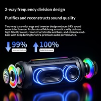 Subwoofer pour enceinte 5.3, 40W, éclairage LED RGB, grand volume, TWS interconnecté, étanche, pour voiture et extérieur, double chambre sonore