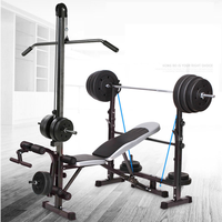 Banc de musculation multifonction pliable en acier pour soulevé de terre, haltères et poulie pour la musculation