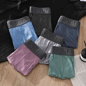 Calzoncillos Bóxer para Hombre, Sin Costuras, a Rayas, Cintura Media, Alta Elasticidad, Cómodos, Transpirables, Shorts Juveniles - Product Image 2