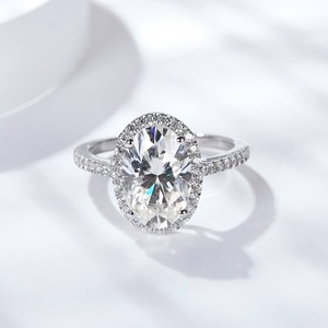Anillo de Diamantes Moissanita de Alta Calidad con Corte Ovalado Personalizado, Certificado IGI, Anillo de Eternidad para Boda, Hecho a Mano en Plata de Ley, Estilo Hip Hop para Mujer - Product Image 4