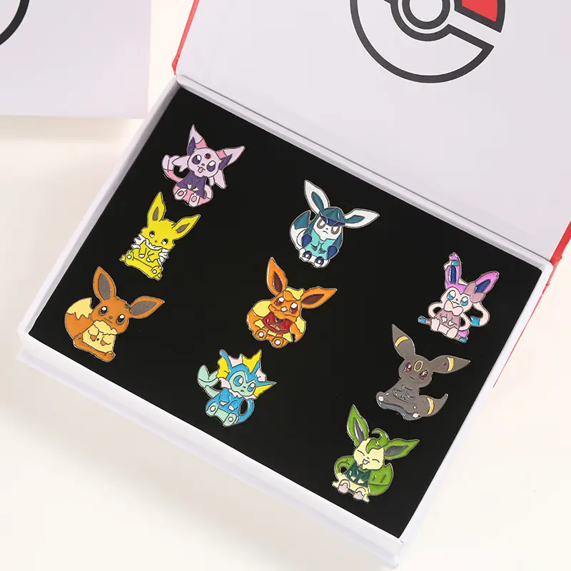 Stocked cheap pins wholesale anime box-packed badges cute cartoon enamel lapel pin