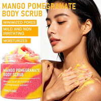 Gommage corporel au sucre de mangue et grenade OEM, formule exfoliante et hydratante fruitée, pot et étiquette personnalisés