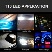 RTSLED 12V voiture ampoule LED T10 W5W 194 168 voiture lumière COB verre 6000K blanc automobile plaque d'immatriculation lampe intérieur dôme lecture ampoule