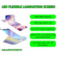Película Transparente LED Autoadhesiva Flexible para Publicidad Comercial P6 P10, Animación para Tiendas Minoristas, Centros Comerciales, Ventanas de Vidrio