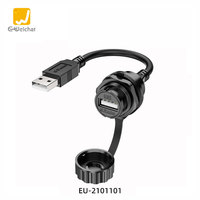Connecteurs industriels E-Weichat EU-USB IP67 USB3.0/USB2.0 mâle/femelle à montage sur panneau/au dos avec contacts en alliage de cuivre pour données et alimentation