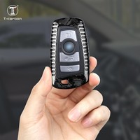 Étui à clés intérieur de voiture pour BMW série 1 7, couvre-clés de voiture t-carbon, nouveau style, étui à clés de voiture en Fiber forgée