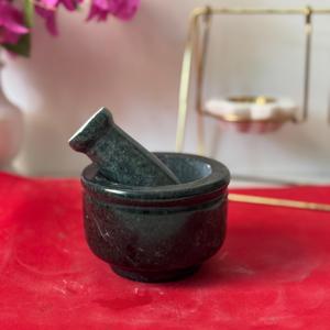 Mortero y Morteza Decorativos Indios Hechos a Mano, Ecológicos, Aptos para Lavavajillas, de Mármol Pulido para Cocina - Product Image 3