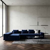 Ensemble de canapés modulaires de luxe modernes en tissu en forme de L pour salon, 5 à 7 places, pour une configuration classique