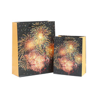 Sacs cadeaux imprimés avec des motifs de feux d'artifice colorés et créatifs, avec estampage doré, pour la promotion des magasins et l'emballage de cadeaux et d'artisanat