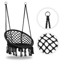 Hamac en macramé en coton tissé à la main, chaise suspendue, chaise balançoire pour utilisation en extérieur, patio, jardin, beige