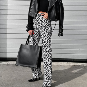 Enyami donna Boho <span class=keywords><strong>Palazzo</strong></span> <span class=keywords><strong>a</strong></span> gamba larga spiaggia abbottonata Zebra <span class=keywords><strong>a</strong></span> vita alta Lounge viaggi vacanze abiti <span class=keywords><strong>con</strong></span> tasche - Product Image 3