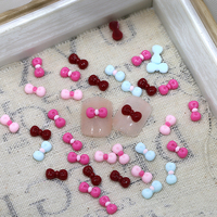 Offre Spéciale Kawaii KT Bow Résine 3d Nail Charms Mignon Bowknot Résine Strass Nail Art Accessoires