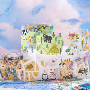 My Little Map Series Die Cut Handbook Stickers décoratifs 1 rouleau de ruban adhésif en caoutchouc PET activé par l'eau - Product Image 2