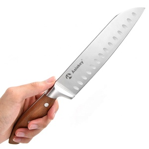 <span class=keywords><strong>Couteau</strong></span> <span class=keywords><strong>de</strong></span> <span class=keywords><strong>chef</strong></span> <span class=keywords><strong>Santoku</strong></span> <span class=keywords><strong>de</strong></span> cuisine en acier inoxydable <span class=keywords><strong>de</strong></span> 8 pouces avec manche en bois Pakka vente en gros - Product Image 4