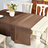 Nappe rectangulaire en lin tissé texturé / Housse de table pour salle à manger, sans plis