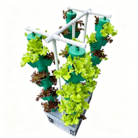 Nouveau système de culture hydroponique vertical en colonne de bambou, jardinière en plastique PP, écologique, petit modèle pour usage domestique, irrigation par pompe intérieure 1