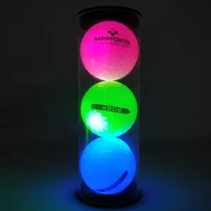 매우 밝은 주문 로고 7 색깔 번쩍이는 Led 밤 골프 공