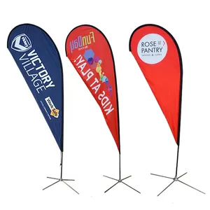 Quảng cáo khuyến mại Tùy chỉnh in bay bãi biển cờ tùy chỉnh Giọt Nước Mắt lông Cờ biểu ngữ với cờ cực để bán