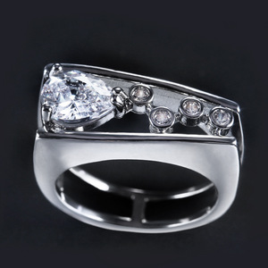 Teardrop Texture Ring for Women Street Style Trendy Fashion Party Finger Accessory Gift - Product Image 2