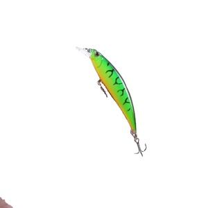 Leurre de pêche en plastique type Minnow avec yeux 3D, leurres durs pour lancer longue distance, avec 3 hameçons - Product Image 1