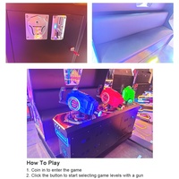 Máquina recreativa de disparos simulador de asalto de destrucción total de metal operada con monedas, con efectos de iluminación deslumbrantes y soporte en inglés.
