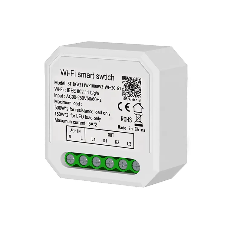 Mini In-wall Dimmer Tuya Smart Life Mobile App Control Wifi Smart Light Switch Module
