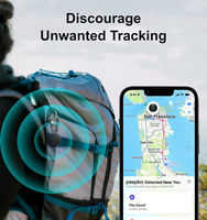 Traceur intelligent personnalisé certifié MFI avec application Find My, télécommande anti-perte pour téléphone portable, portefeuille, clés, bagages, localisateur de cartes, traqueur de clés, compatible iOS et Android, balise intelligente